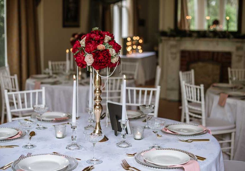 melrose house cafe wedding catering setting